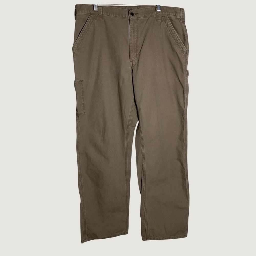 Carhartt Original Dungaree Pants Mens 38x32 Brown Canvas Work Utility